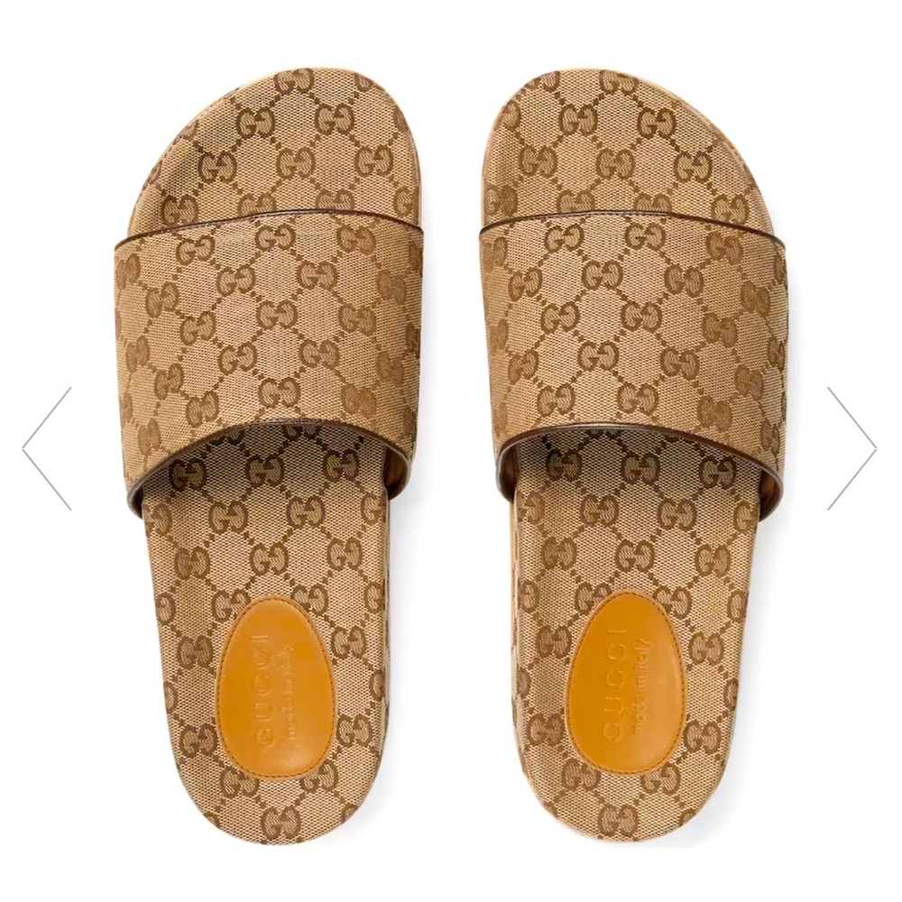 EUC| MEN'S GG CANVAS SLIDE SANDAL